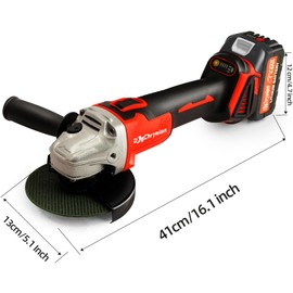 DogChrymion 20V Cordless Angle Grinder, Compatible with Makita 18V Battery (no battery), 8500 RPM, for 4-1/2'' Disc, 4 Power/Speed Levels, Tool only