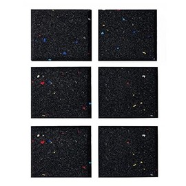 Nicoman Treadmill Mat Pad Heavy Duty Fitness Gym Treadmill Pad, High Density Floors Carpets Protectors Home Gym Anti-slip Shock Absorbent 15mm 10 x 10cm (Galaxy Black, 6 Pack)