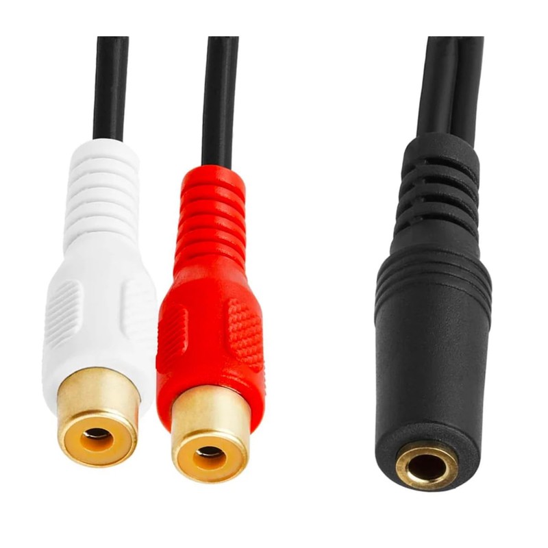 innov8 3.5mm AUX Female to Dual RCA Female Phono Stereo