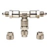 OCOPRO CO2 Splitter Set of 2 Professional Metal T-Piece Tri-Pass