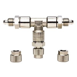 OCOPRO CO2 Splitter Set of 2 Professional Metal T-Piece Tri-Pass
