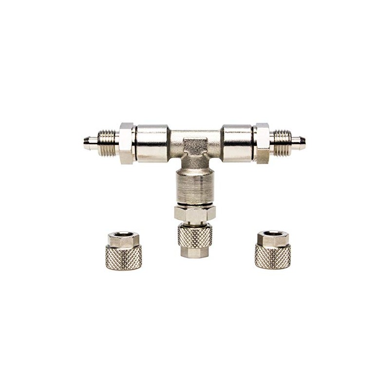 OCOPRO CO2 Splitter Set of 2 Professional Metal T-Piece Tri-Pass