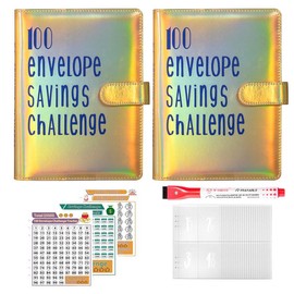 100 Envelope Money Saving Challenge  Budget Binder with Cash Envelopes | Upgraded Finance Organizer for Savings Goals | Personal Finance & Budgeting Hack #MoneySavingChallenge #BudgetGoals #FinancialOrganizer:_1pc shining pink + 1pcs black