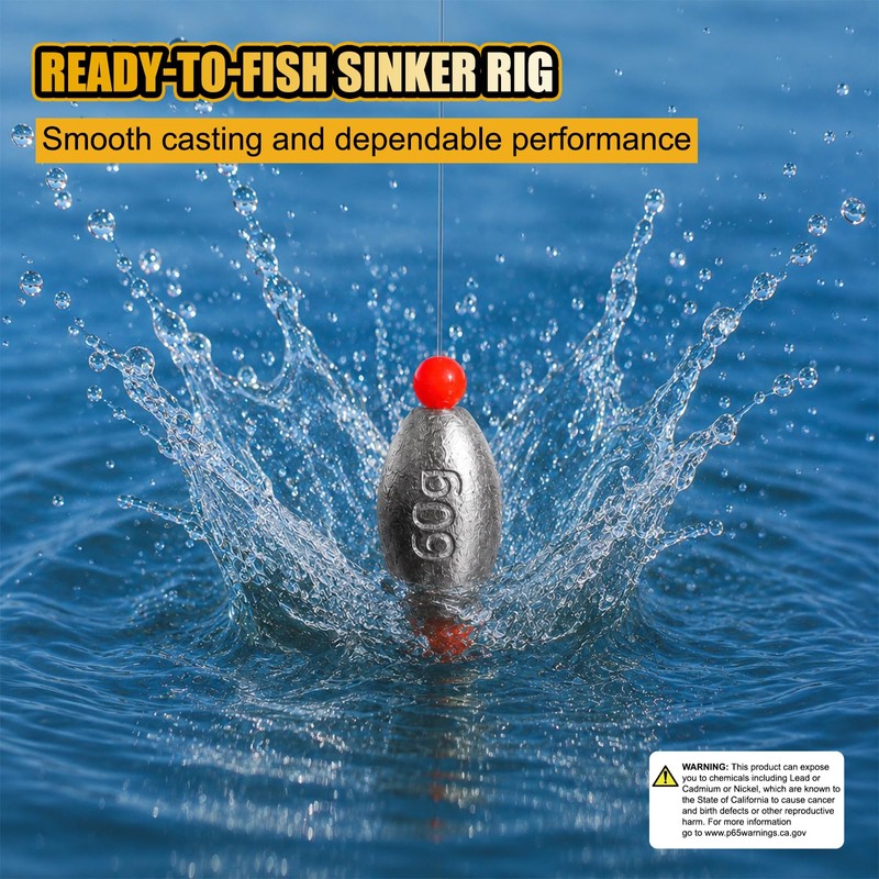 CWSDXM Sliding Sinker Rig, Fish Finder Rig Carolina Rig with