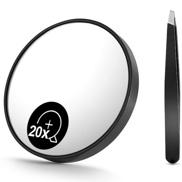 OMIRO 20X Magnifier with 2 Suction Cups Travel Size Round