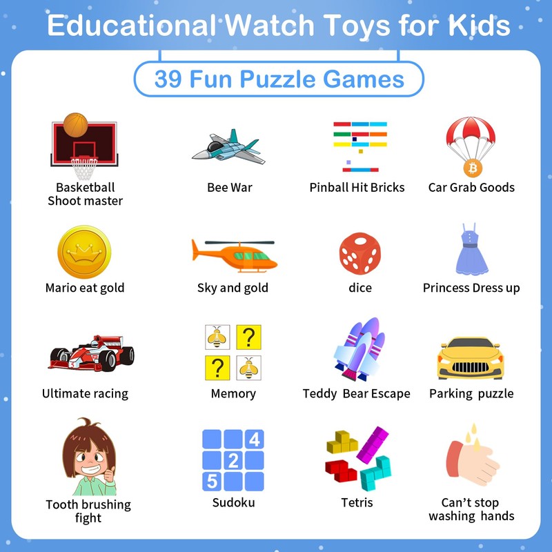 Phyulls Smart Watch for Kids with 39 Games Alarm Clock,