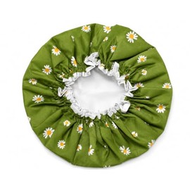 SARG Premium Double Layer Shower Cap for Women with Cool Green Design- Reusable Shower Cap for Hair - Waterproof Plastic Cap - Shower Caps for Long, Short and Curly Hairs