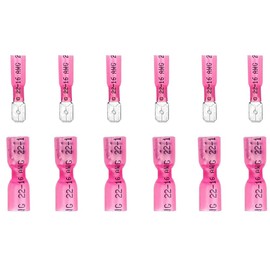 Ruidee Pack of 100 Blade Receptacles / Flat Connector Shrink Connectors Cable Lugs Crimp Connectors (DRSH)