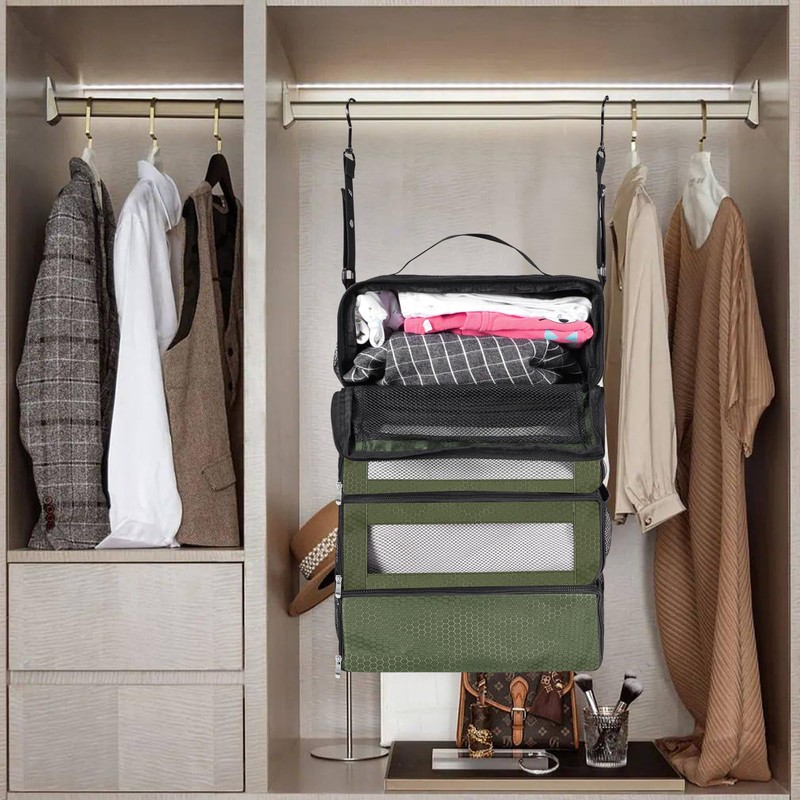 Olosar Suitcase Organizer, Travel Luggage Organizer Portable Hanging Travel Shelves