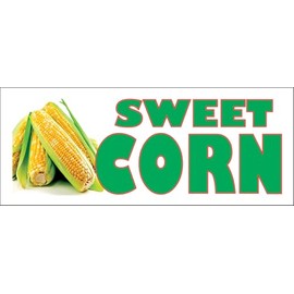 Sweet Corn Banner Sign 2X5 Green red and White w Photo
