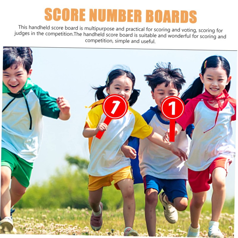 HOMSFOU 10pcs Handheld Score Paddles Number Boards for Voting Competition