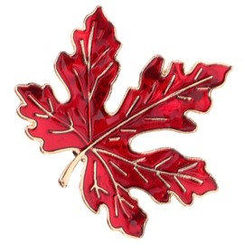 Vintage Brooch Pin, Alloy Lapel Pin for Thanksgiving Decoration, Red Enamel Brooch for Clothes, Hats, Shawls, and Coats