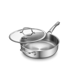 VocVoi Saute Pan,7 Quart Saute pan,Stainless Steel Cookware,skillet,12.5 inch Stainless Steel Saute Pans with Lid,Dishwasher and Oven Safe, Works on All Cooktops