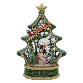 Kurt Adler 11.25 Inch Battery Operated Water Tree with Snowman and Santa
