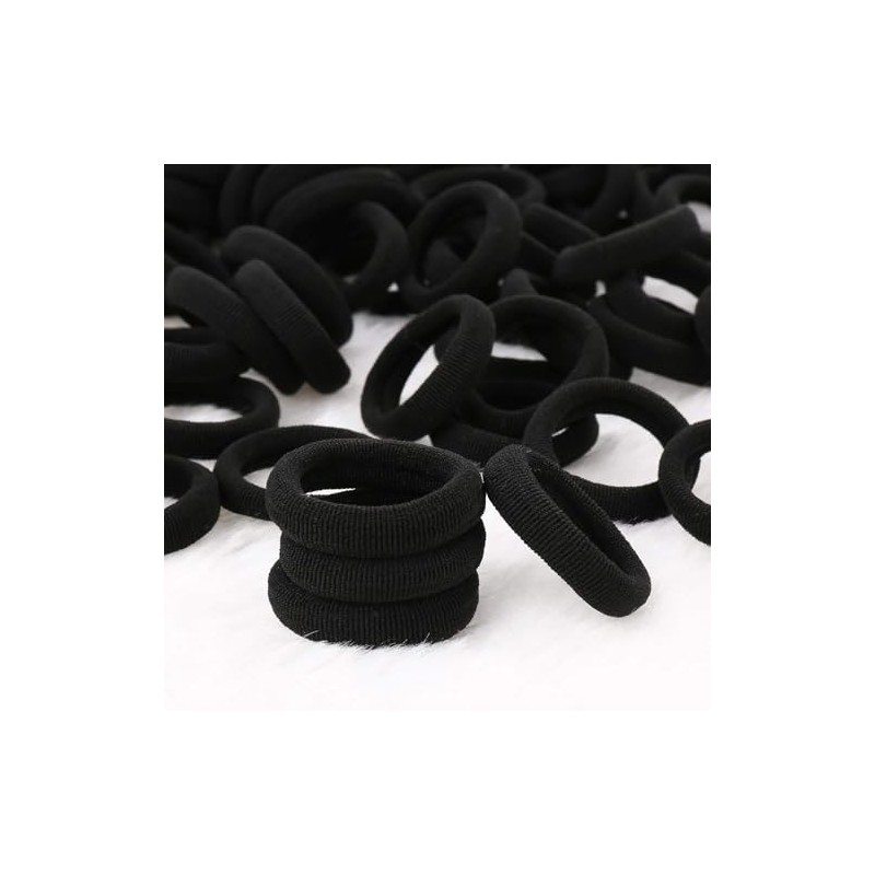 liuchanghe 100 Stück Schwarze Haargummis, Mini Nahtlose Haarbänder, Pferdeschwanz-Halter, elastisch,