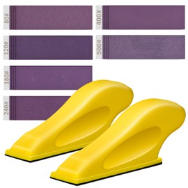 Gnellkoor Finger Sander for Crafts, 2 Pack Mini Micro Gator Sander for Crafts with 30 Sheets 3.5 x 1 Inch Sandpaper 80 120 180 240 400 600 Grit Sanding for DIY Wood Finishing Tight Narrow Polishing