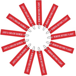 DayCount - Llavero bordado con texto en inglés"Remove before flight" (5 unidades), Rojo, 5.1 x 1.2 inch