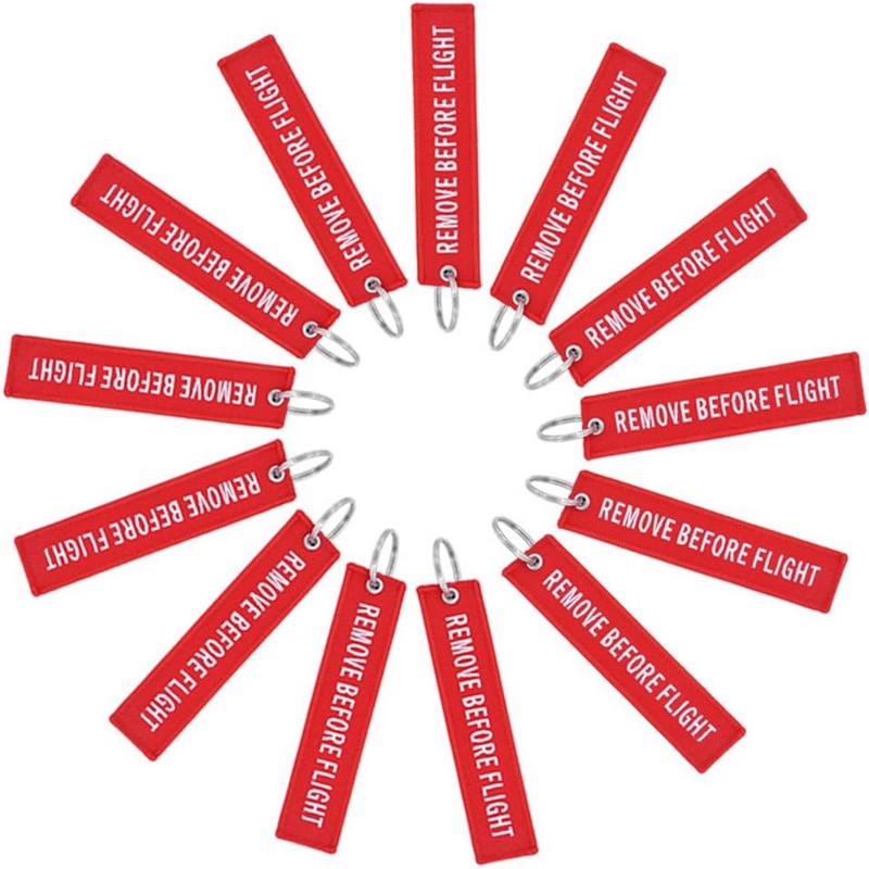 DayCount - Llavero bordado con texto en inglés"Remove before flight"