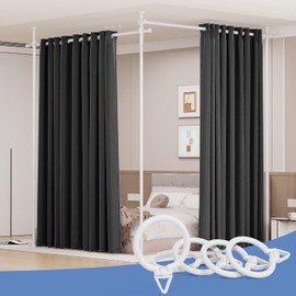 Room Divider Folding Privacy Screens with Wheels, 6FT Tall Divider for Room Separation, Movable Room Partitons and Dividers, Indoor Room Dividers Panel with Fabric (White, 1 Panel-114‘’)