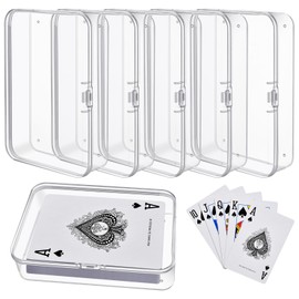 Elesunory 16 Pcs Playing Card Case, Clear Plastic Playing Card Boxes, Snaps Closed Poker Gaming Playing Card Deck Holder, Empty Card Game Storage for Standard Size Poker Card, Bank Card, Business Card