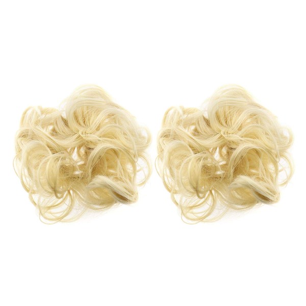Pack of 2 Light Blonde Hair Scrunchies for Updo