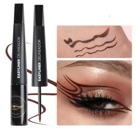 MAEPEOR Ultra-Fine Liquid Eyeliner Dark Brown High-Pigmented Matte Eyeliner Pen Stay All Day Makeup with Fine Brush Tip (02 Dark Brown)