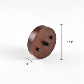 QJCMUUYI 5.1" Wooden Ceiling Canopy Kit Handmade Wood Ceiling Plate for Pendant Light,Hanging Lights,DIY Chandelier Fixture Walnut Color(Complete Hardware Included)