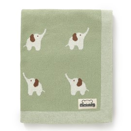 mimixiong Baby Blanket 100% Soft Cotton Baby Gift Cute Cartoon Elephant Baby Blankets for Newborn Boy Girls Light Green