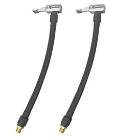 2PCS Car Tire Inflator Hose Adapter, Locking Tire Chuck Tube, Air Compressor Attachments for Twist On Convert to Lock On Connection, Standard Tire Valve Fine Thread Rubber Chuck Hose (8.8 inch)