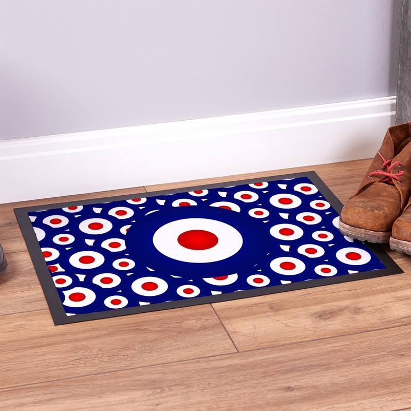 L&S PRINTS Mod Target Blue White & Red Design -