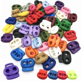Cord stopper with 2 holes, cord stopper, pack of 20 colourful cord clamps, pull cord stopper, cord slide, slide cord closure end, quick release laces