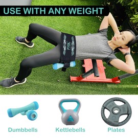 FYGL Hip-Thrust-Belt, Foldable Band for Dumbbells, Kettlebells, Plates - Supports Up to 300 lbs, Gym and Home Workouts with Slip-Resistant Padding, Green