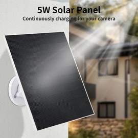 Ring Cam Solar Panel Charger, Compatible with Ri ng Stick Up Cam Battery, Ring Spotlight Plus/Pro Cam Battery, Waterproof, 5W 5V Fast Charging, with DC to typeC Adapter (1Pack)