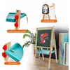 Children's Easel, Equipped with Drawing Paper Rolls, Double-Sided whiteboards, and
