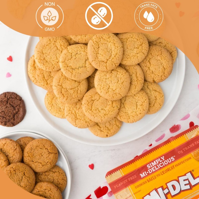 Mi-Del Vanilla Snaps Cookies - Crunchy Vanilla Cookies - Non-GMO