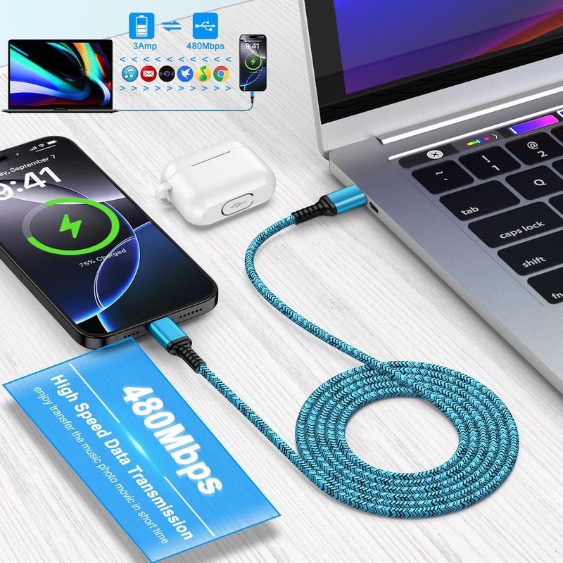 ABCPOW USB C iPhone 16 Charger Cable Fast iPhone 16