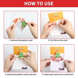 KSKSPE Christmas Cards with Envelope Set (4 Pieces), Christmas Card 3D, Christmas Greeting Card, Greeting Cards for Family and Friends at Christmas