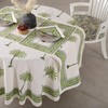 Labhanshi Green Palm Block Print Round Table Cloth|Indian Round Floral