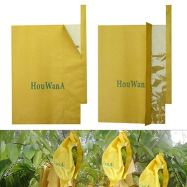 HouWanA Fruit Protection Bags 100pcs Cover Bags 9X11.8inch, for Fruit Trees, Orchard, Trees, Frost, Plants There are Windows to See Inside