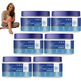 Joint Soothing Cream with Menthol, Ginger Root Oil & Jojoba Oil, Cooling Massage Cream for Knees, Shoulders, Neck, Back & Legs, Fast Absorbing Non-Greasy Comfort Cream for Daily Use (6pcs)