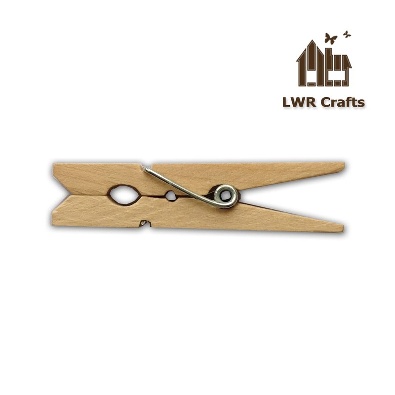 LWR CRAFTS Crafts Wooden Small Clothespins, 4.8cm Length, 50 Pieces