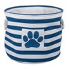 Bone Dry Striped Paw Patch Bin, Large Round, Navy