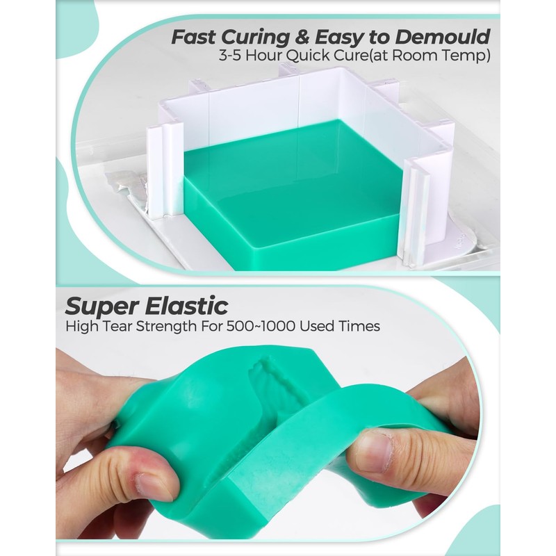 Nicpro 80 oz Silicone Mold Making Kit 20A, Platinum Liquid