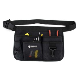 Tool Belts for Men, Florist Tool Bag, Utility Garden Tool Belt, Gardening Tool Pouch, Woodwork, Florists, Construction, Carpenter, DIY, with 7 Pockets, Adjustable Waist Tool Pouches (Black)