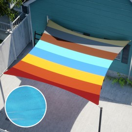 Amgo 4' x 5' Custom Size Rainbow Rectangle Square Waterproof Sun Shade Sail Order to Make UPF50+ AMWTPS9.5 Canopy Awning, 98% UV Blockage Water Resistant, Backyard Patio Garden (We Customize)