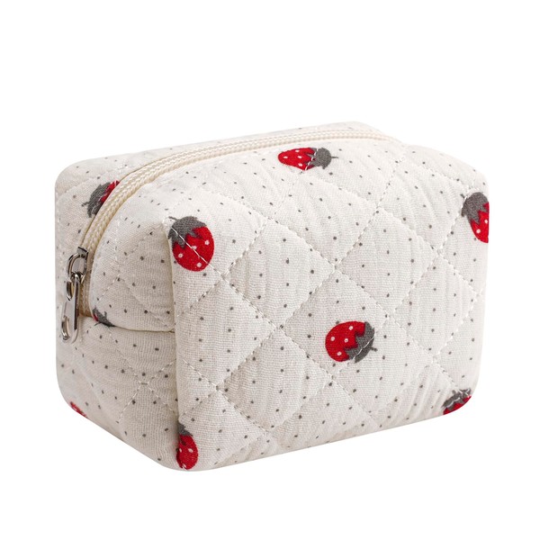 Cute Cotton Mini Cosmetic Bags for Purse,Featherweight Small Quilted Makeup