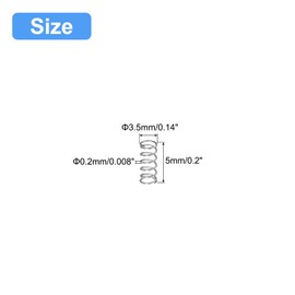 QUARKZMAN Pack of 5 Compression Spring 304 Stainless Steel Compression Springs Spring Spring Coil Spring Steel Spring 3.5 mm AD 0.2 mm Wire Size 5 mm Free Length Silver Tone