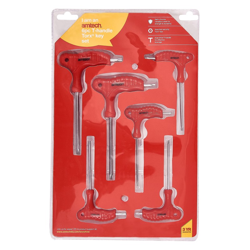 Amtech L0750 6 Piece T-Handle Torx Key Set