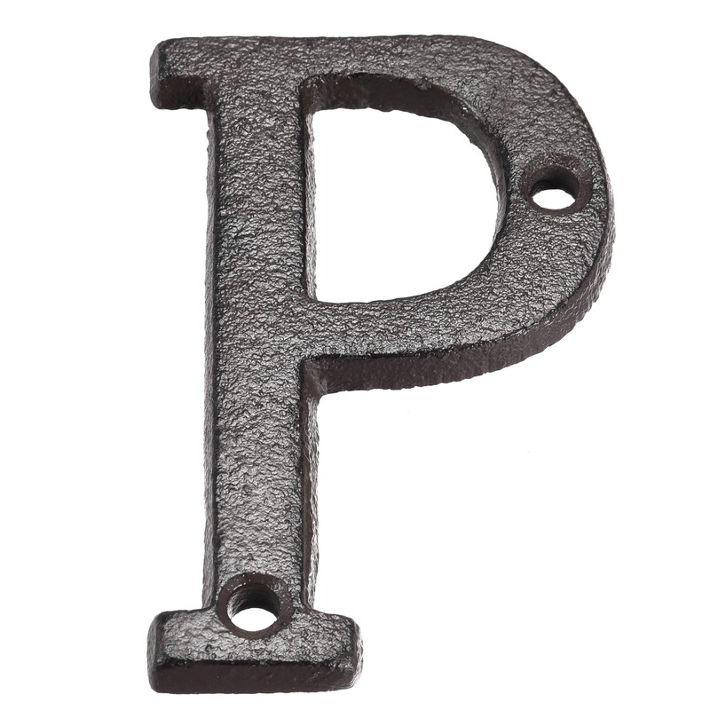 sourcing map House Letter, 3 Inch Cast Iron Letter P