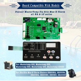 42002-0007s, 461105 Upgraded Control Board kit for Pool Heater, with 472610Z Switch Pad for Pentair Mastertemp Sta-Rite Max-E-Therm NA & LP Series Pool/Spa Heater Replace
